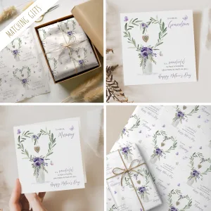 Personalised Purple Mother's Day Gift Wrapping Paper