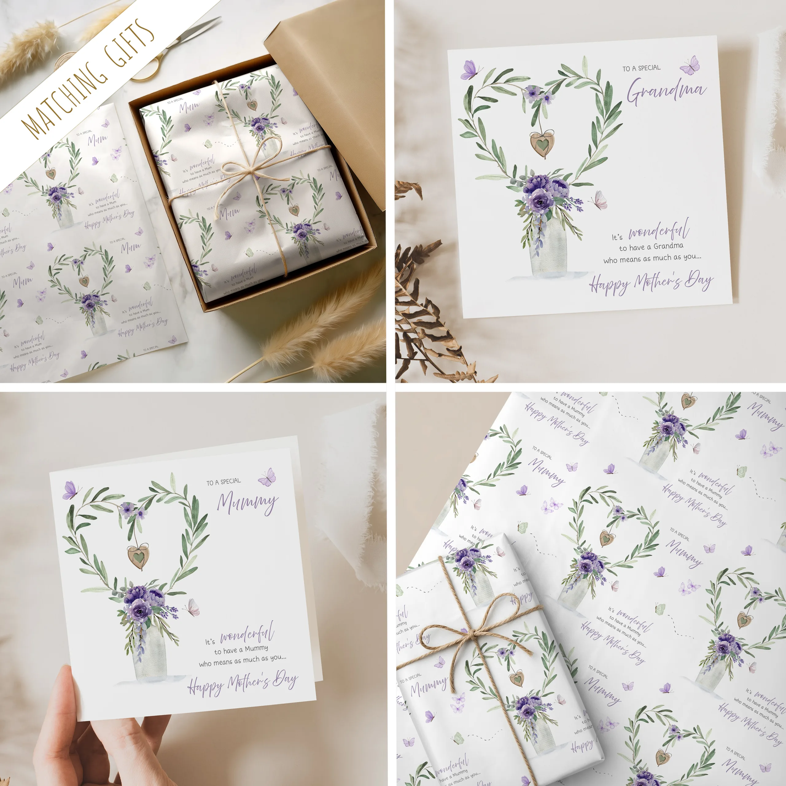 Personalised Purple Mother's Day Gift Wrapping Paper
