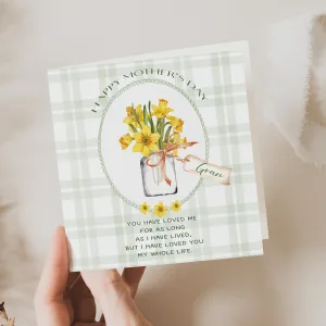 Personalised Daffodil Mother's Day Card
