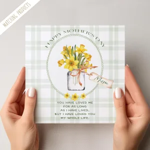Personalised Daffodil Mother's Day Card