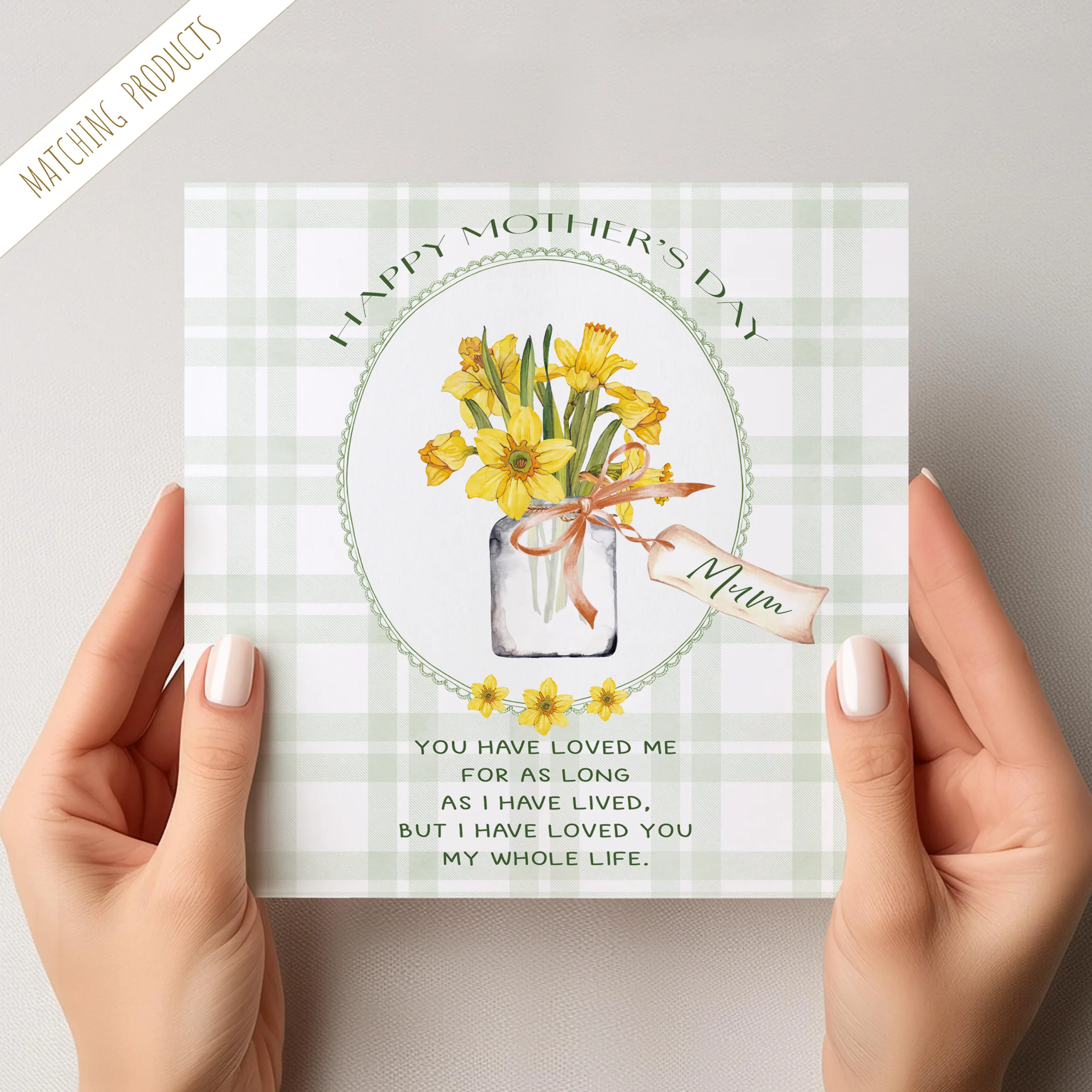 Personalised Daffodil Mother's Day Card