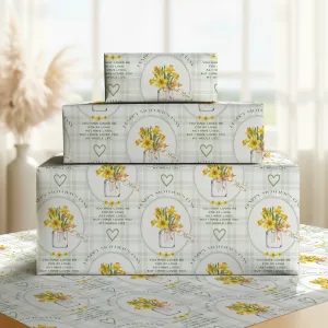 Personalised Mother's Day Daffodil Gift Wrapping Paper