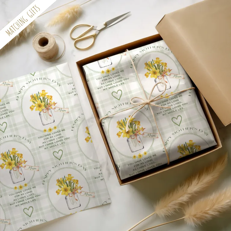 Personalised Daffodil Mother’s Day Gift Wrapping Paper