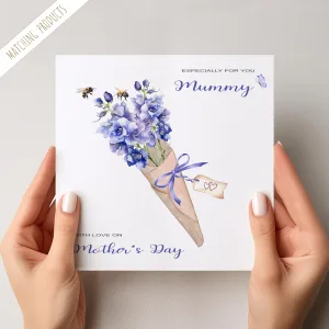 Personalised Delphinium Mother's Day Card