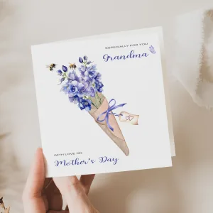 Personalised Delphinium Mother's Day Card