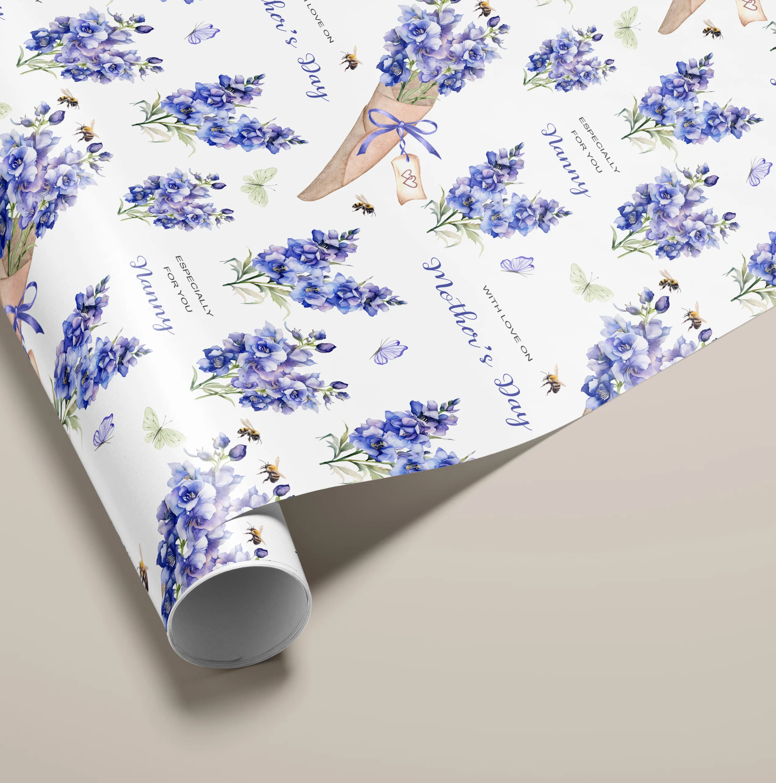 Mother's Day Delphinium Gift Wrap