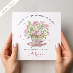 Personalised Teacup Mother's Day Card