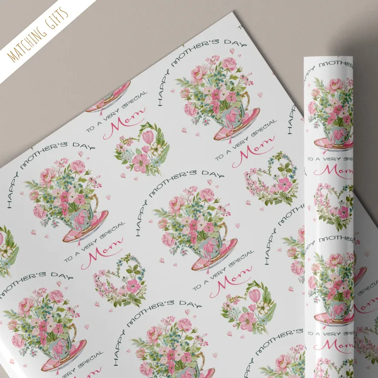 Personalised Floral Mother’s Day Gift Wrapping Paper