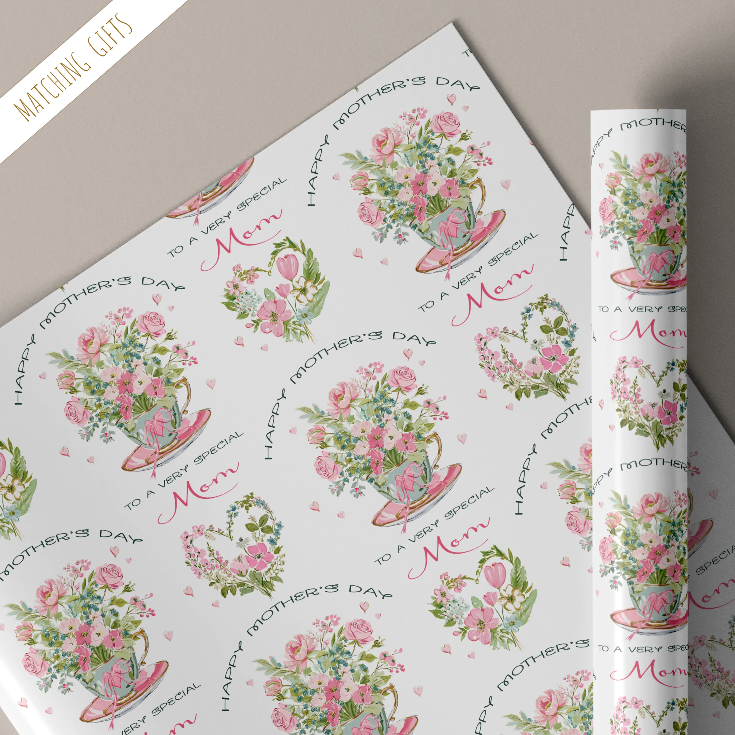 Personalised Mother's Day Floral Gift Wrapping Paper