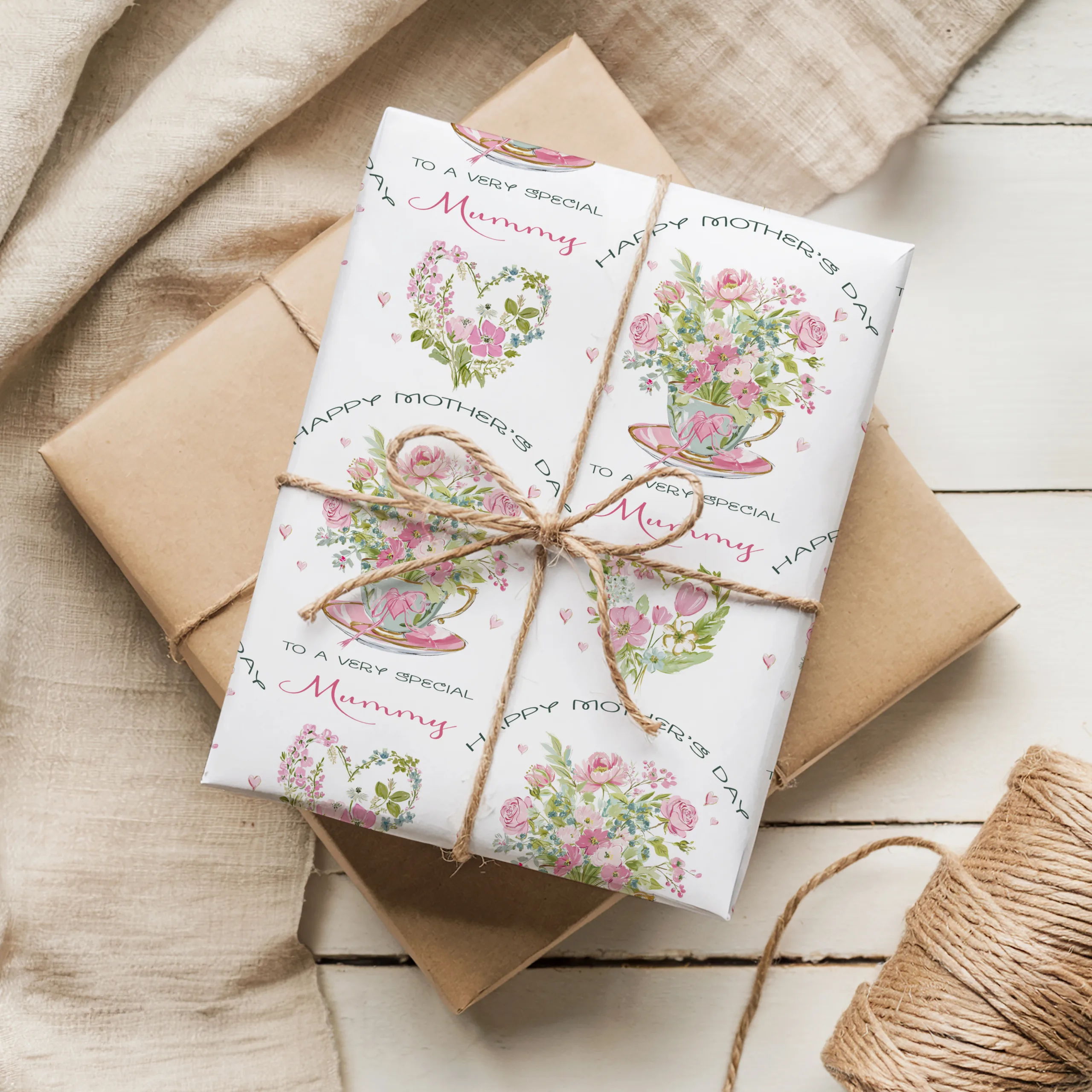 Personalised Mother's Day Floral Gift Wrapping Paper
