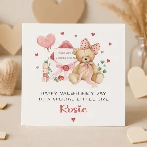 Children's Teddy Bear Valentine's Card