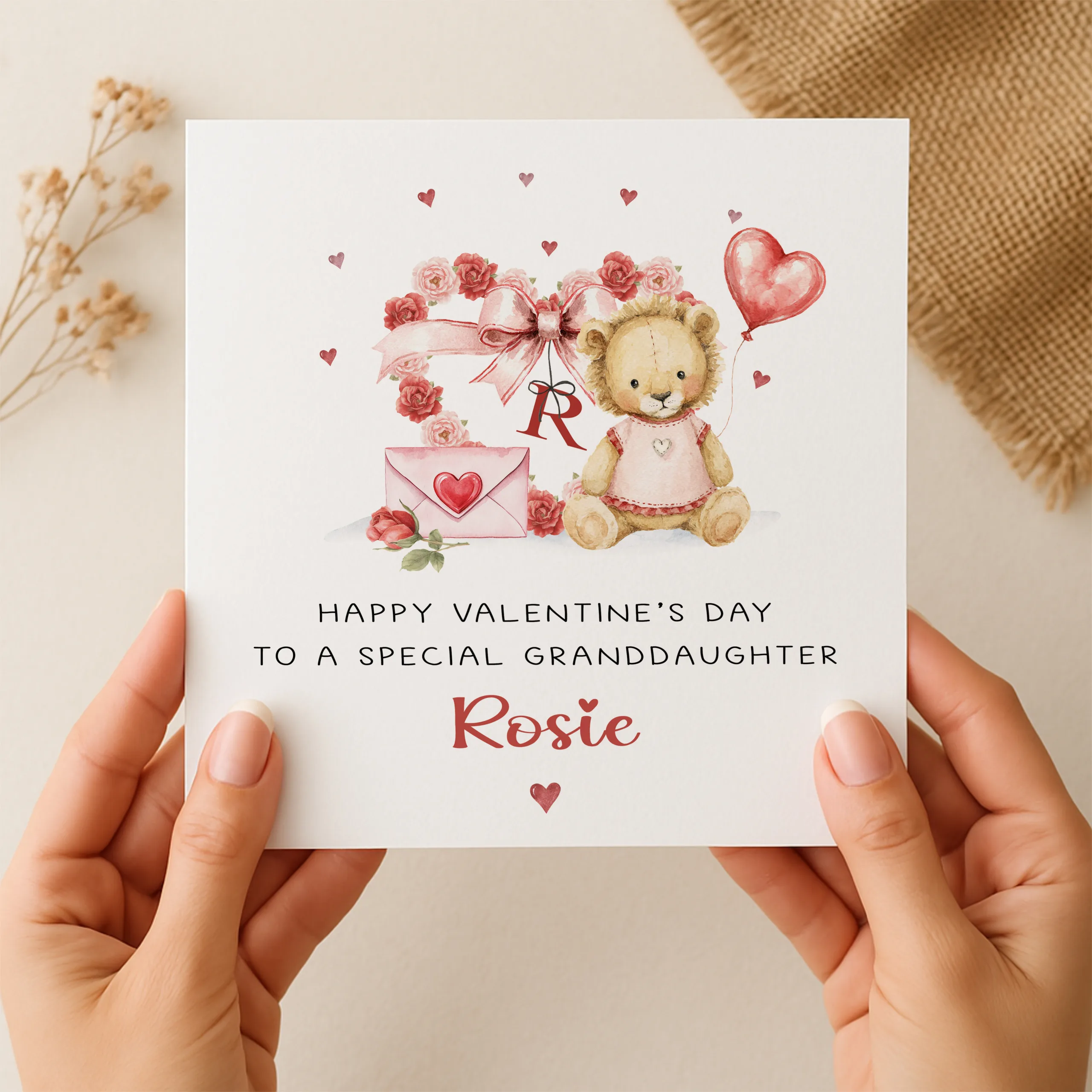 Personalised Valentine's Lion Card