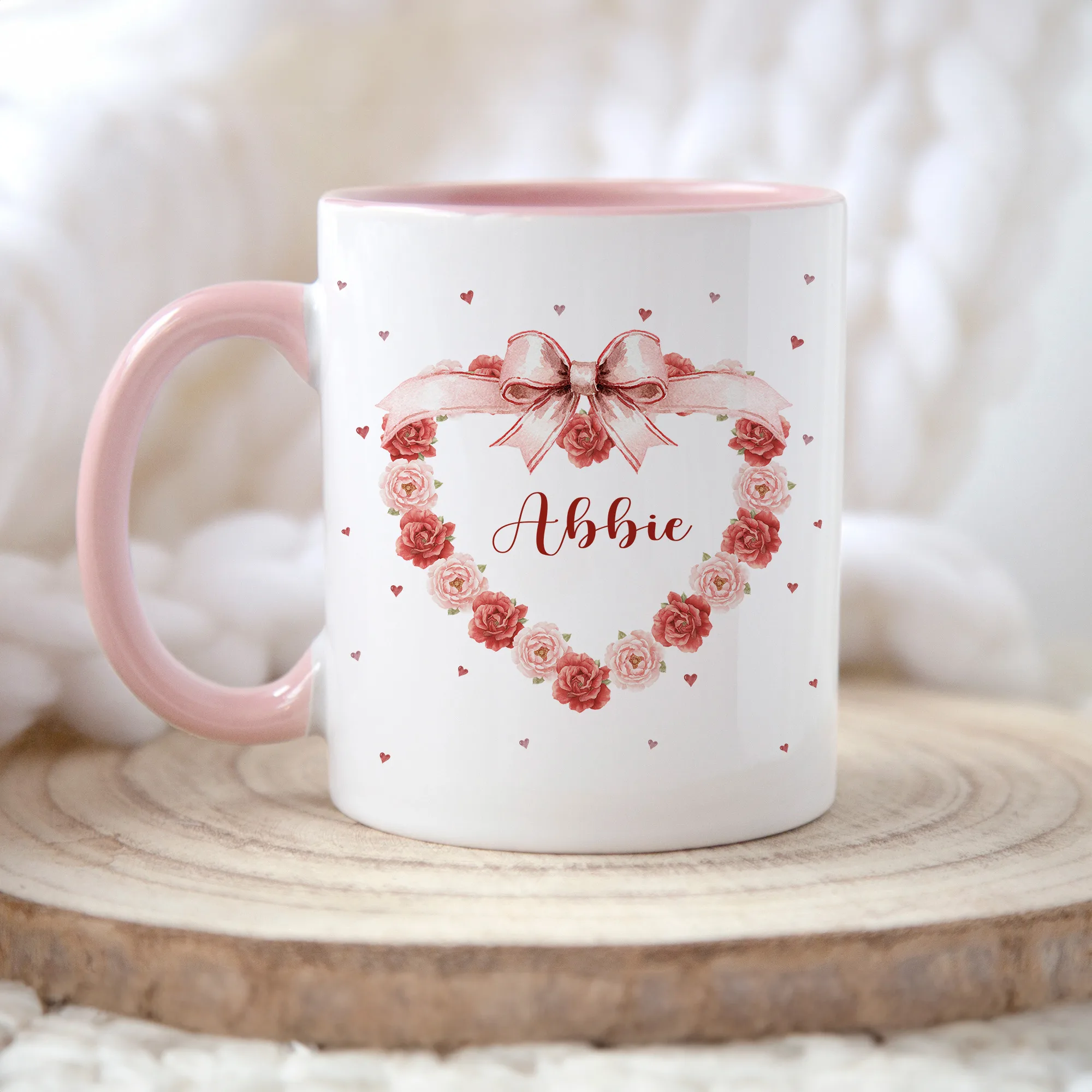 Personalised Floral Heart Mug