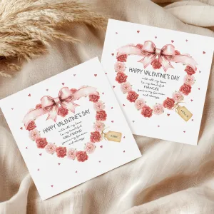 Personalised Valentine's Floral Heart Card