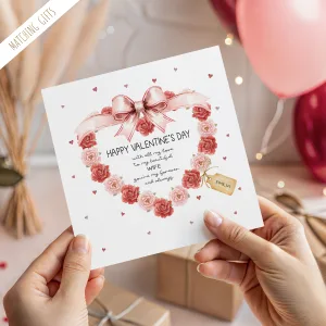 Personalised Valentine's Floral Heart Card