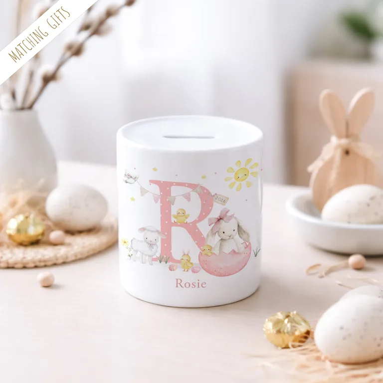 Personalised Girls Easter Ceramic Money Pot – Easter Gifts