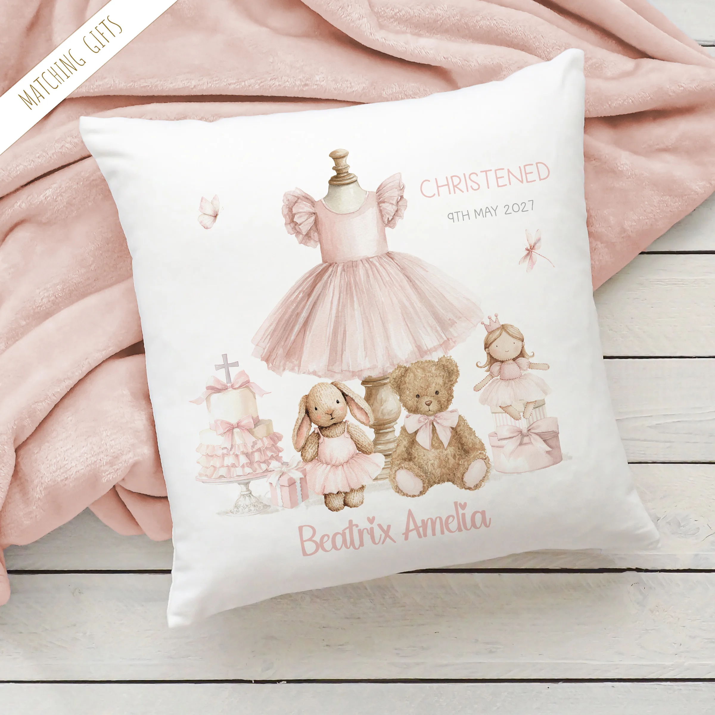Personalised Christening Cushion