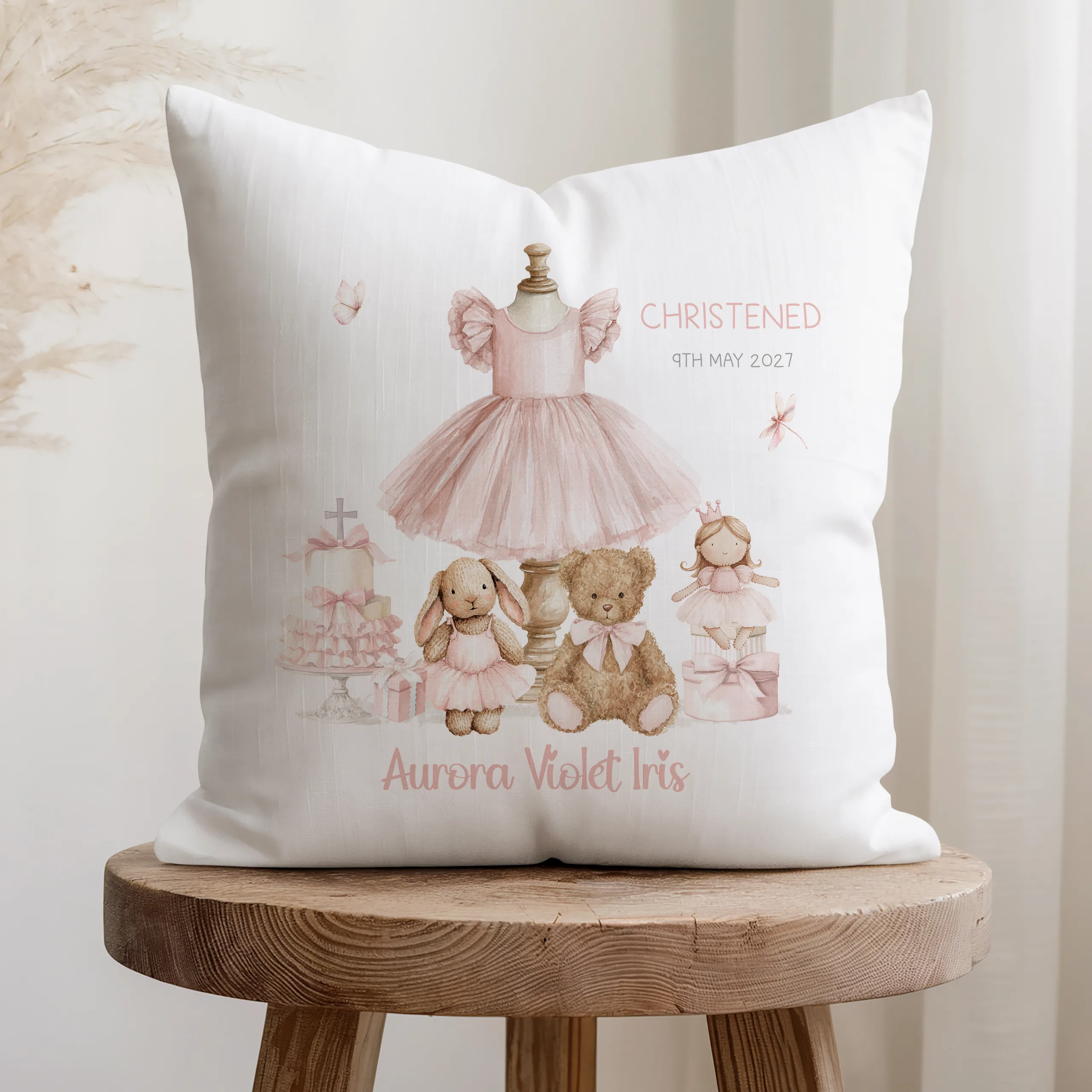 Personalised Christening Cushion