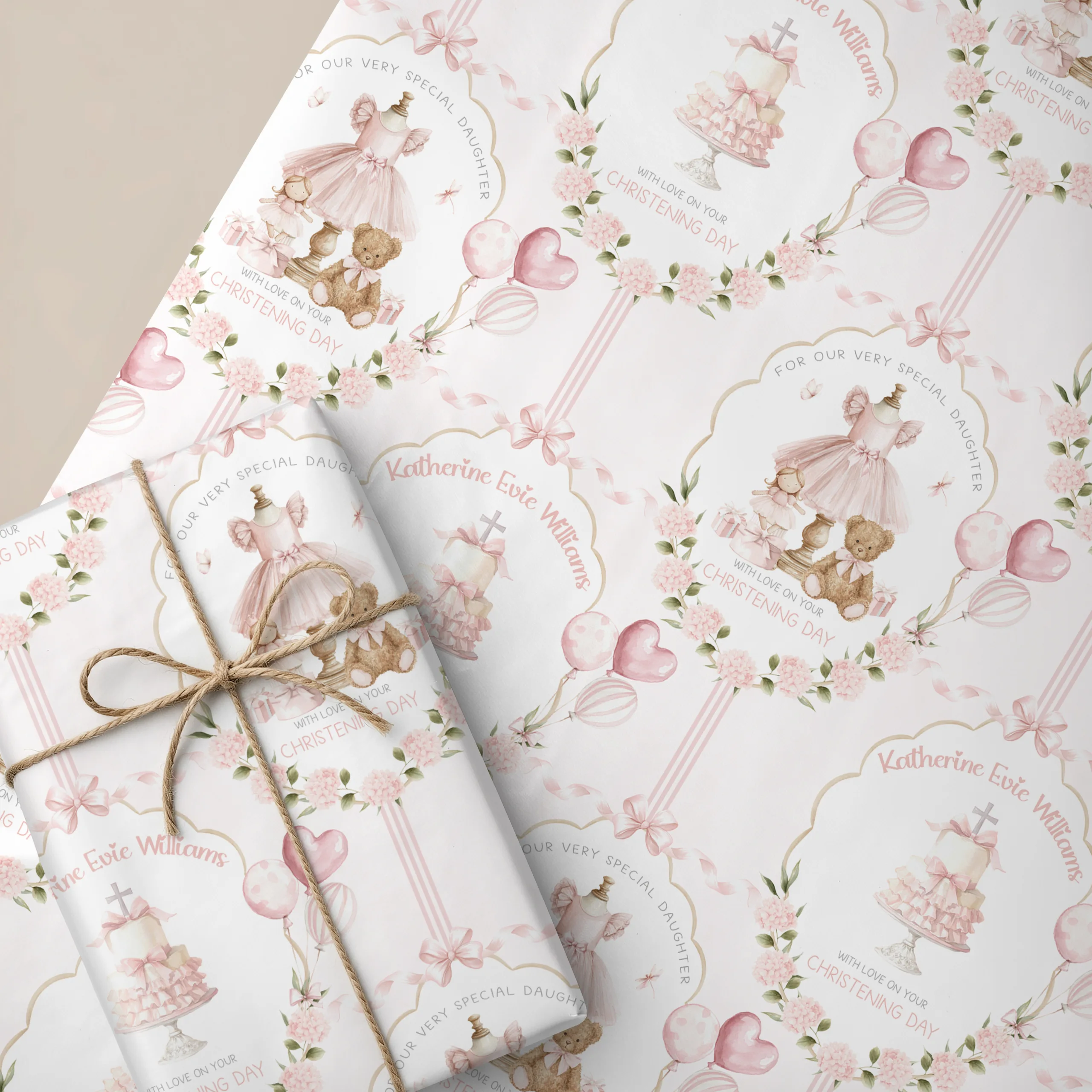 Christening Gift Wrapping Paper