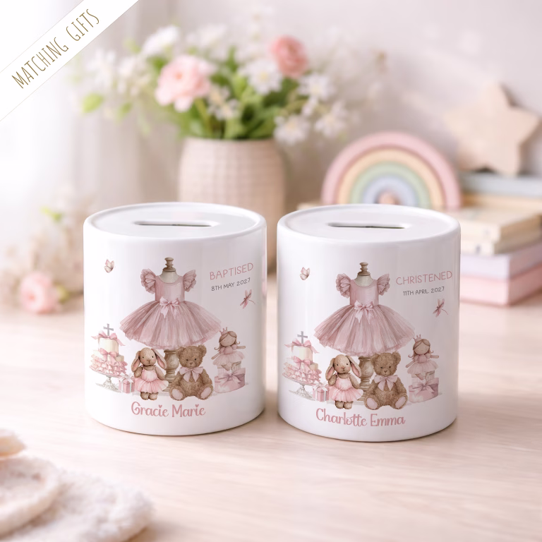Personalised Money Box – Christening Gifts For Girls
