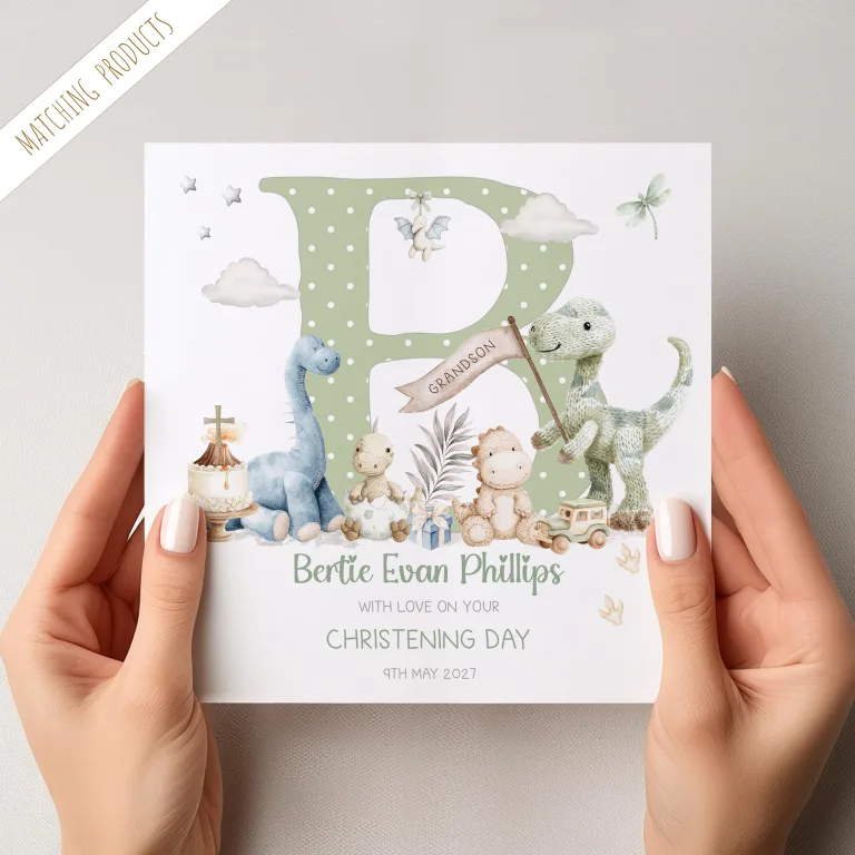 Personalised Boys Christening Card