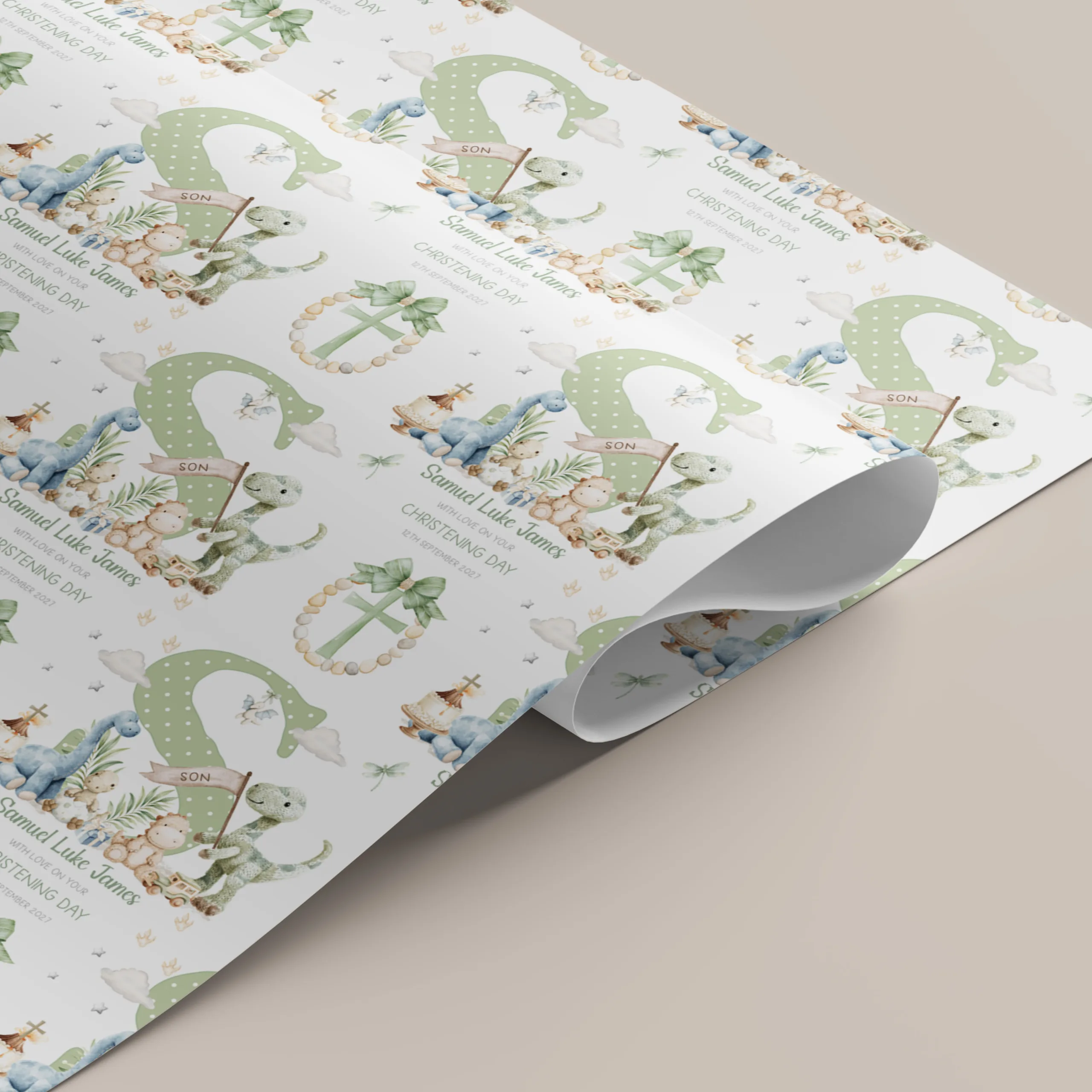Personalised Christening Gift Wrapping Paper