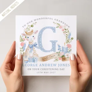 Giraffe Christening Card