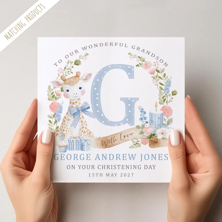 Personalised Boys Christening Card