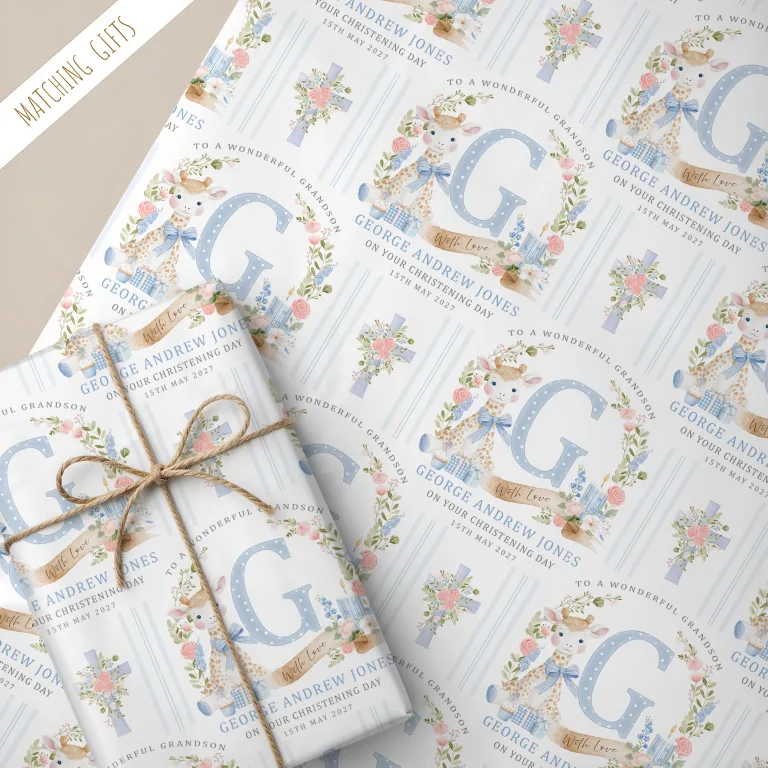 Christening Gift Wrapping Paper