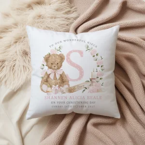 Girls Christening Cushion