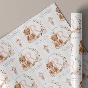 Girls Christening Gift Wrapping Paper