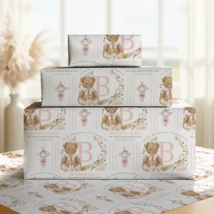 Girls Christening Gift Wrapping Paper