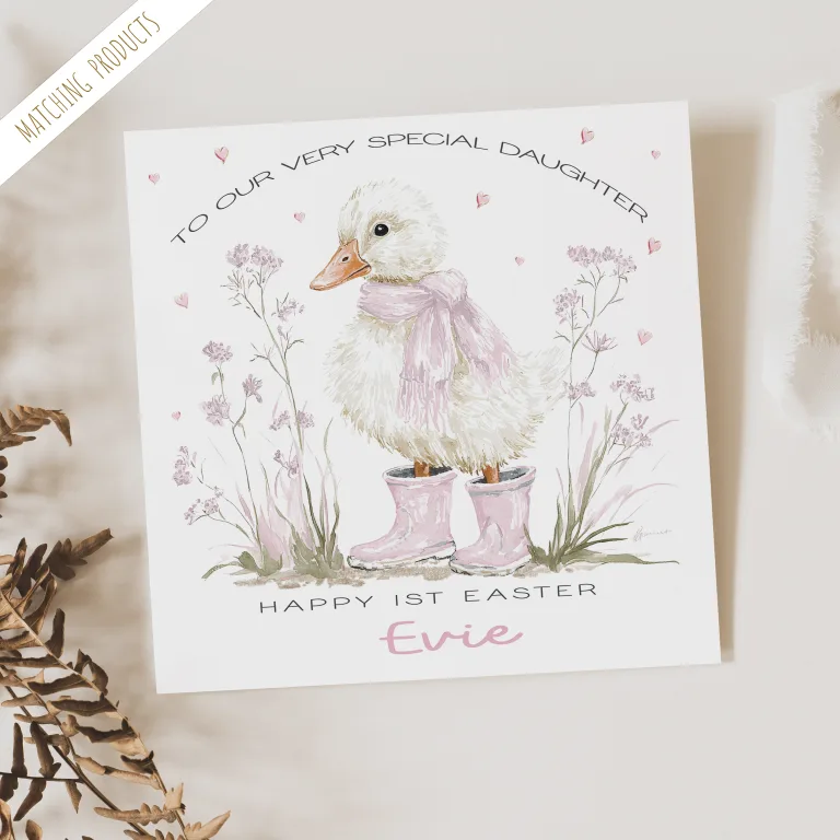 Baby Girls 1st Easter Card – Personalise it!