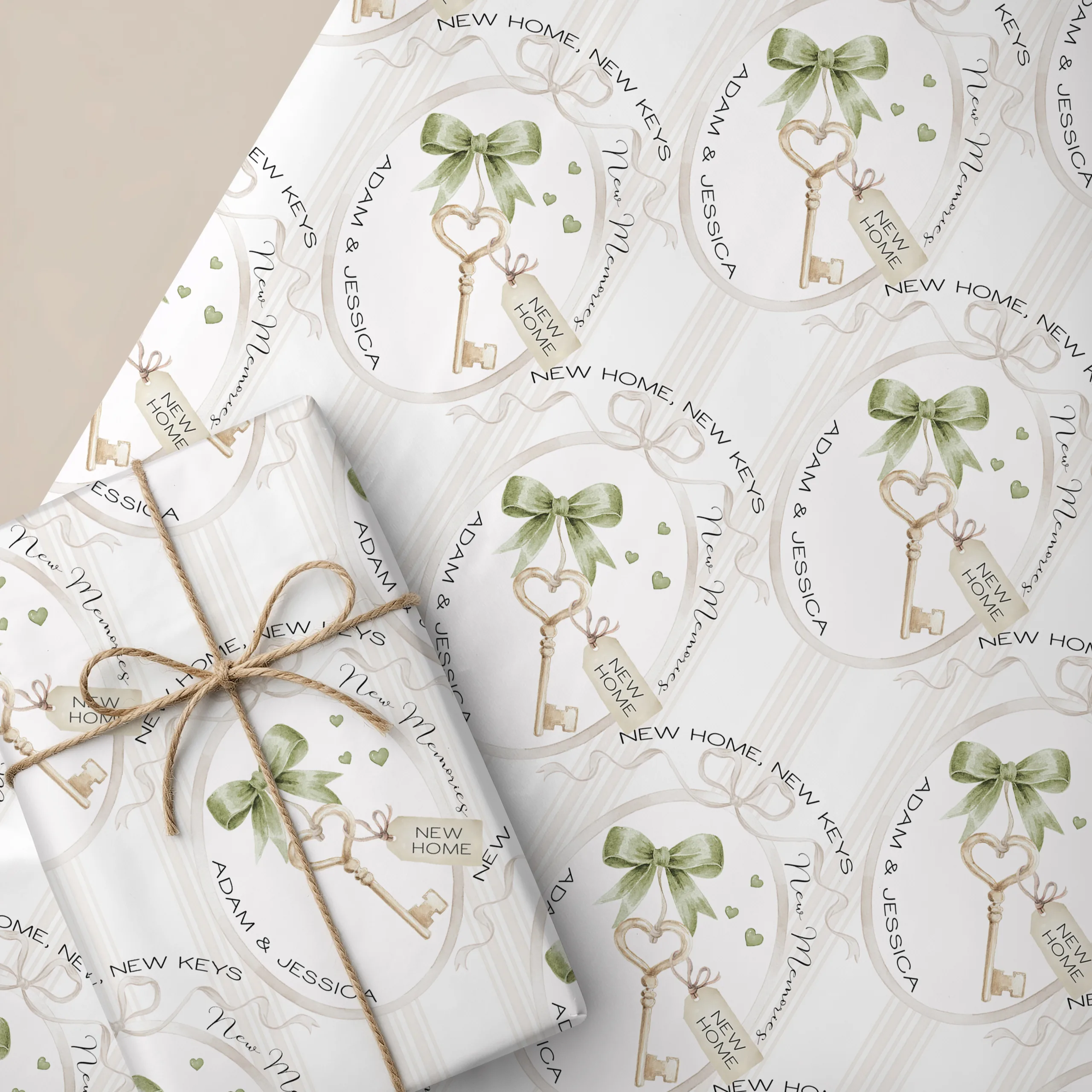 Personalised New Home Gift Wrapping Paper