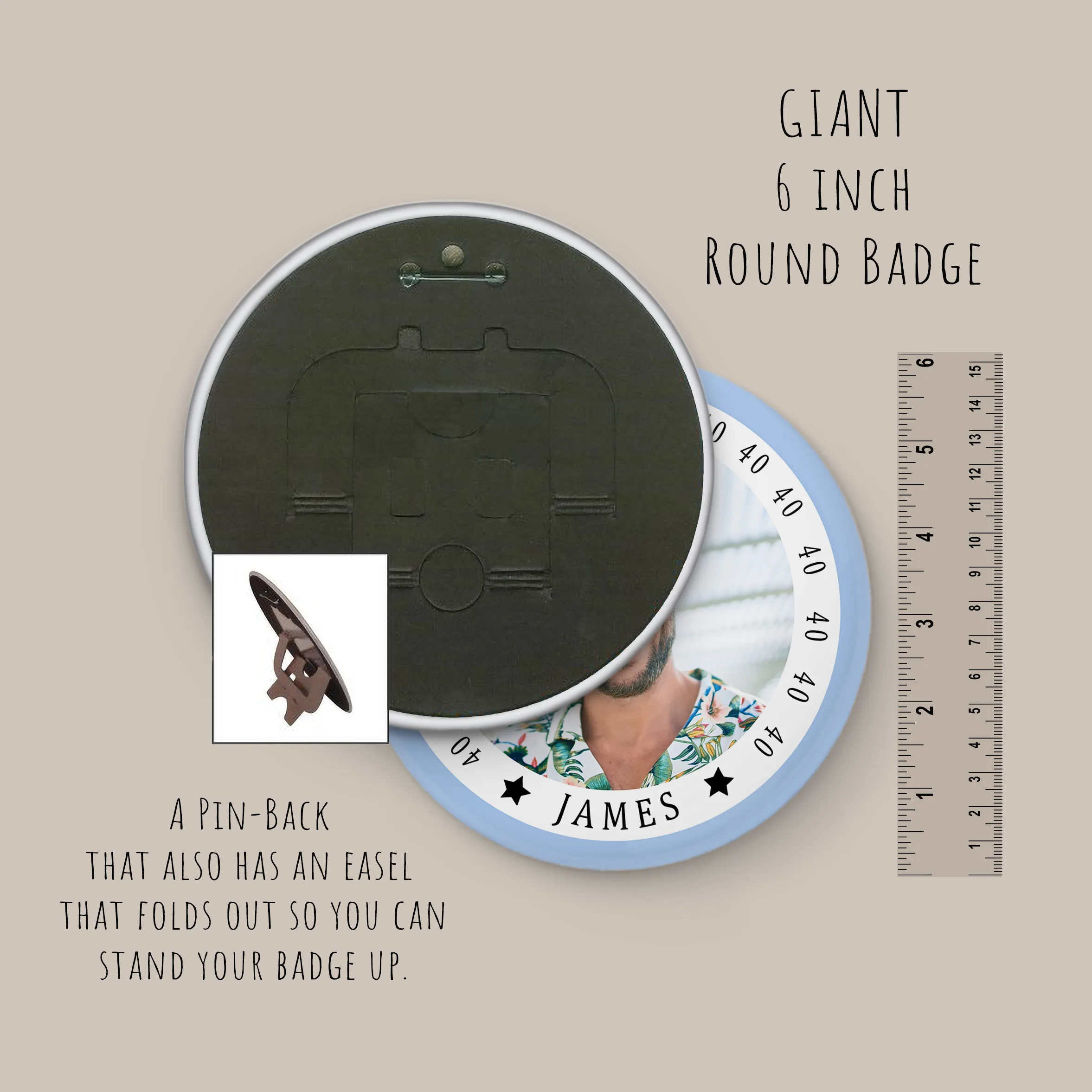 Large Photo Birthday Badge