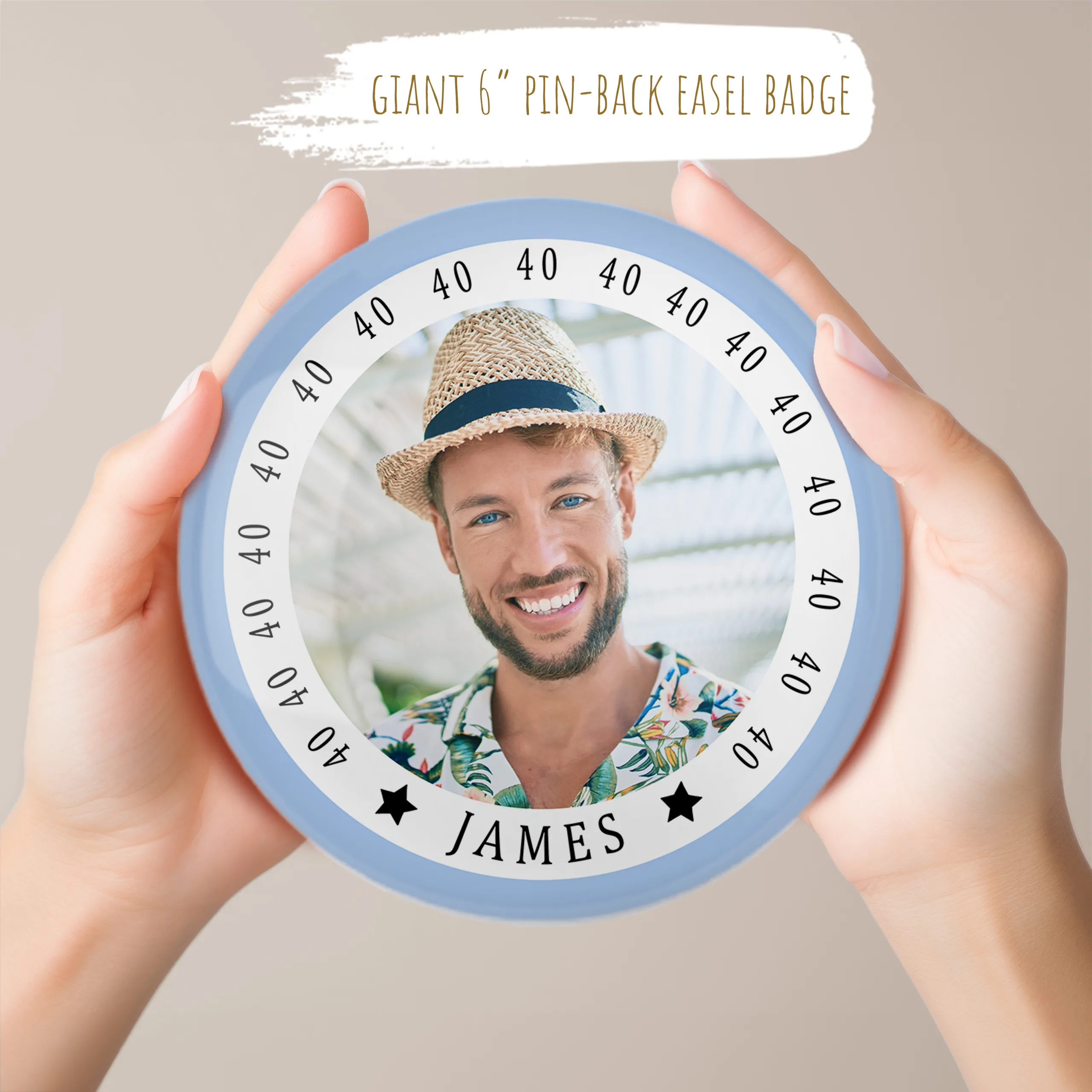 Large Photo Birthday Badge