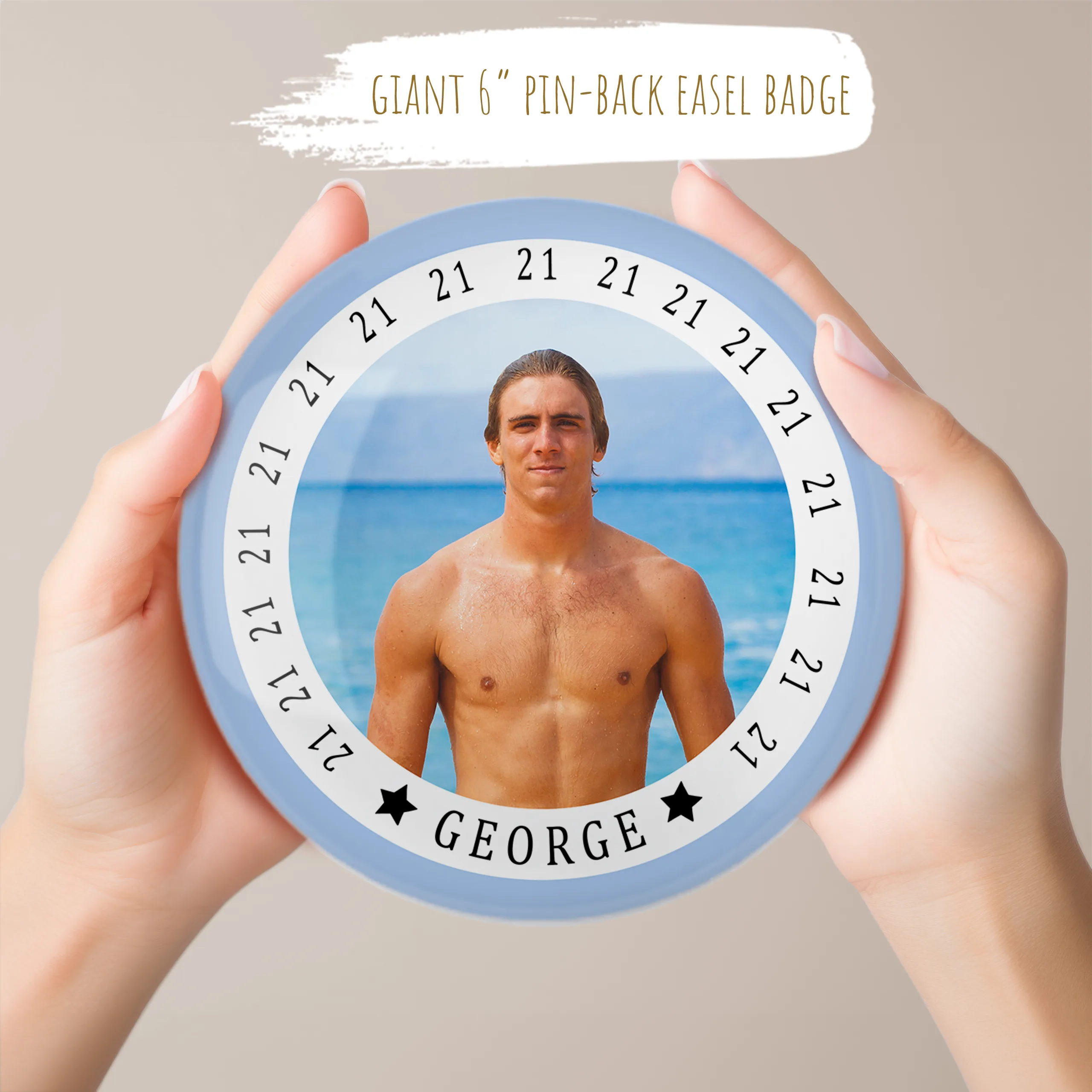 Large Photo Birthday Badge