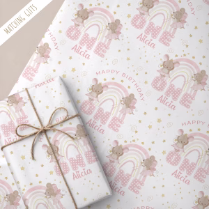 Girls 1st Birthday Gift Wrapping Paper