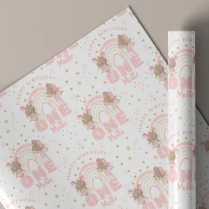 Girls 1st Birthday Gift Wrapping Paper