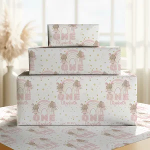 Girls 1st Birthday Gift Wrapping Paper