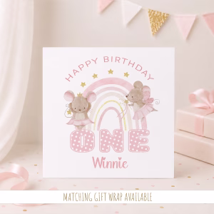 Girls 1st Birthday Card