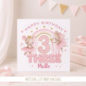 Girls 3rd Birthday Card