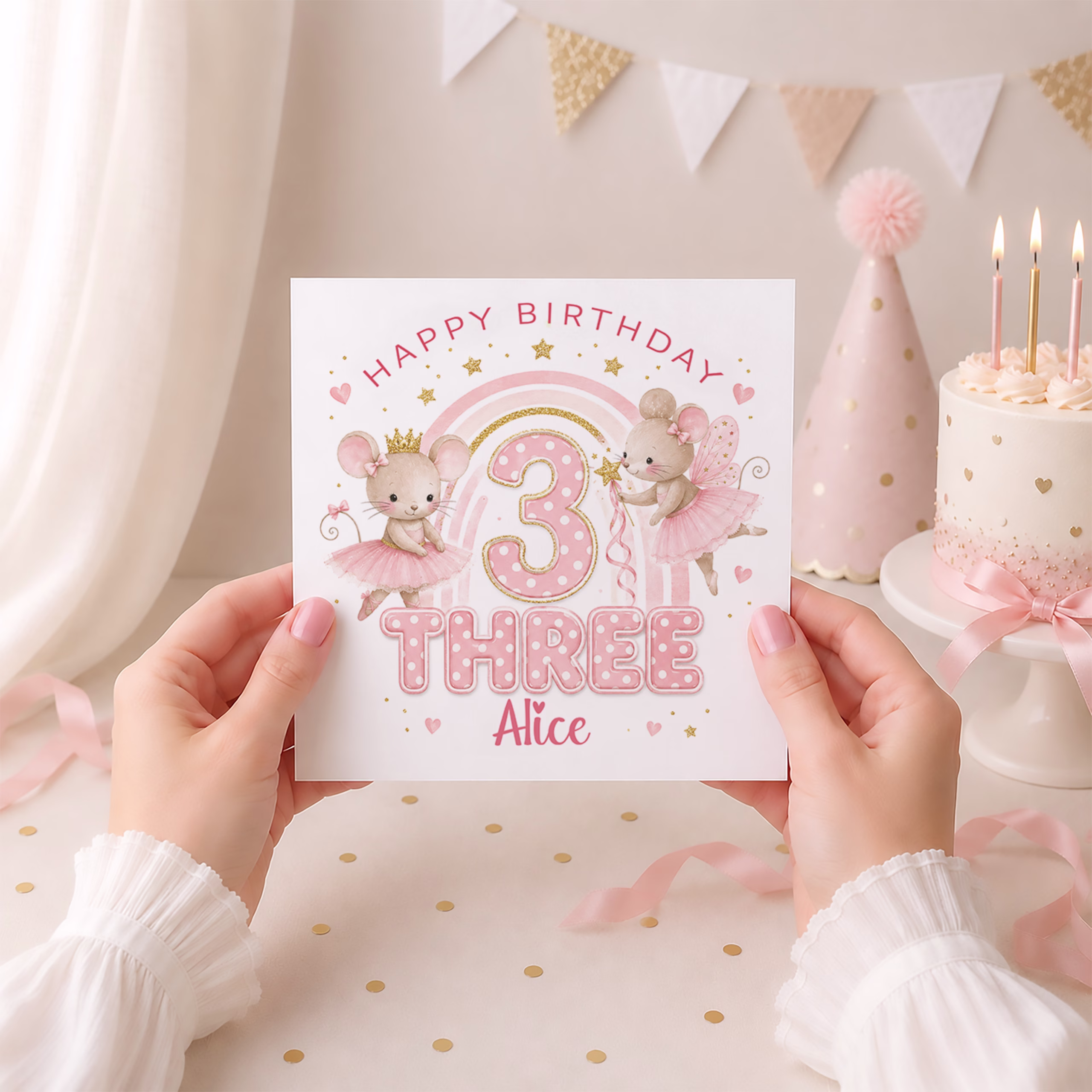 Girls 3rd Birthday Card