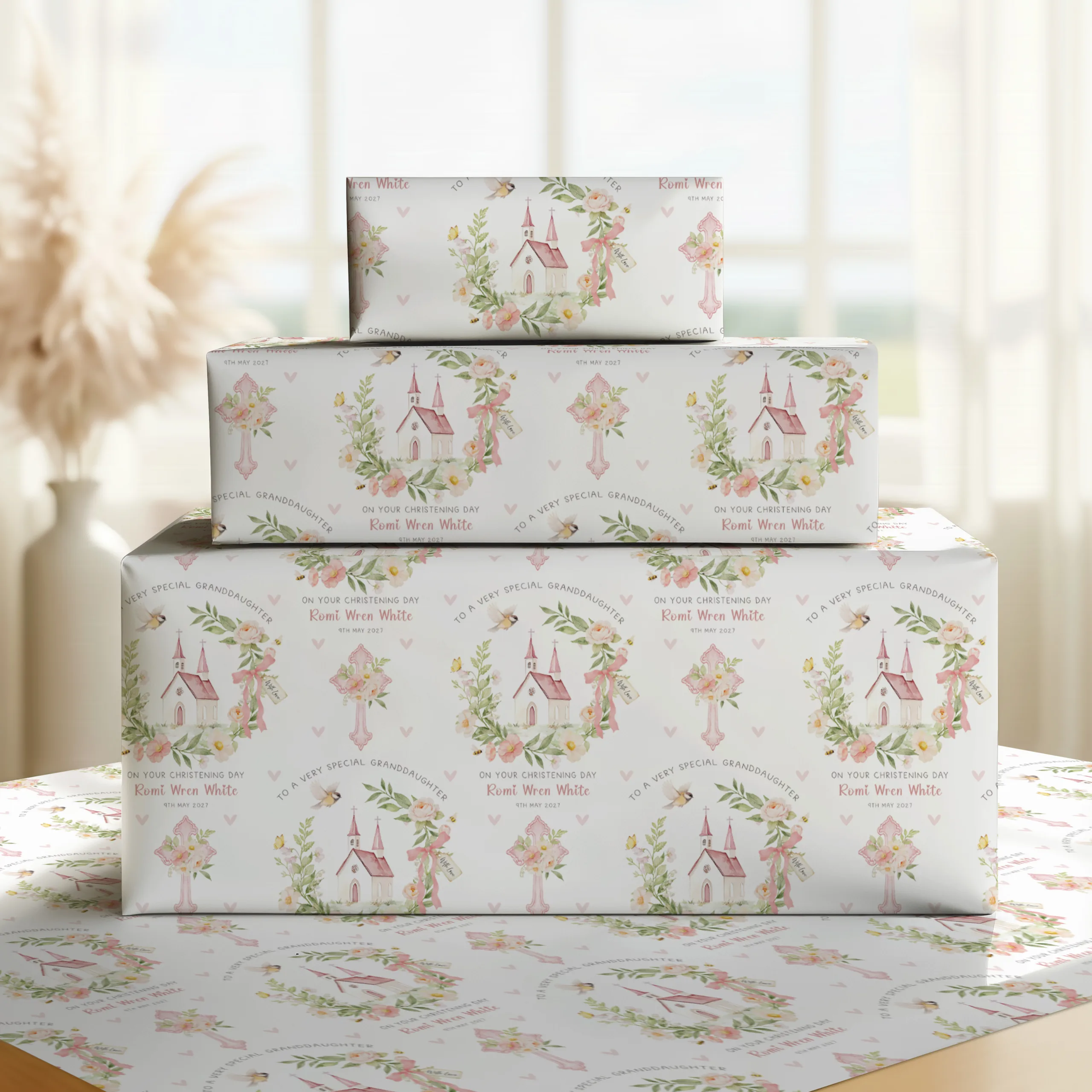 Personalised Christening Gift Wrapping Paper