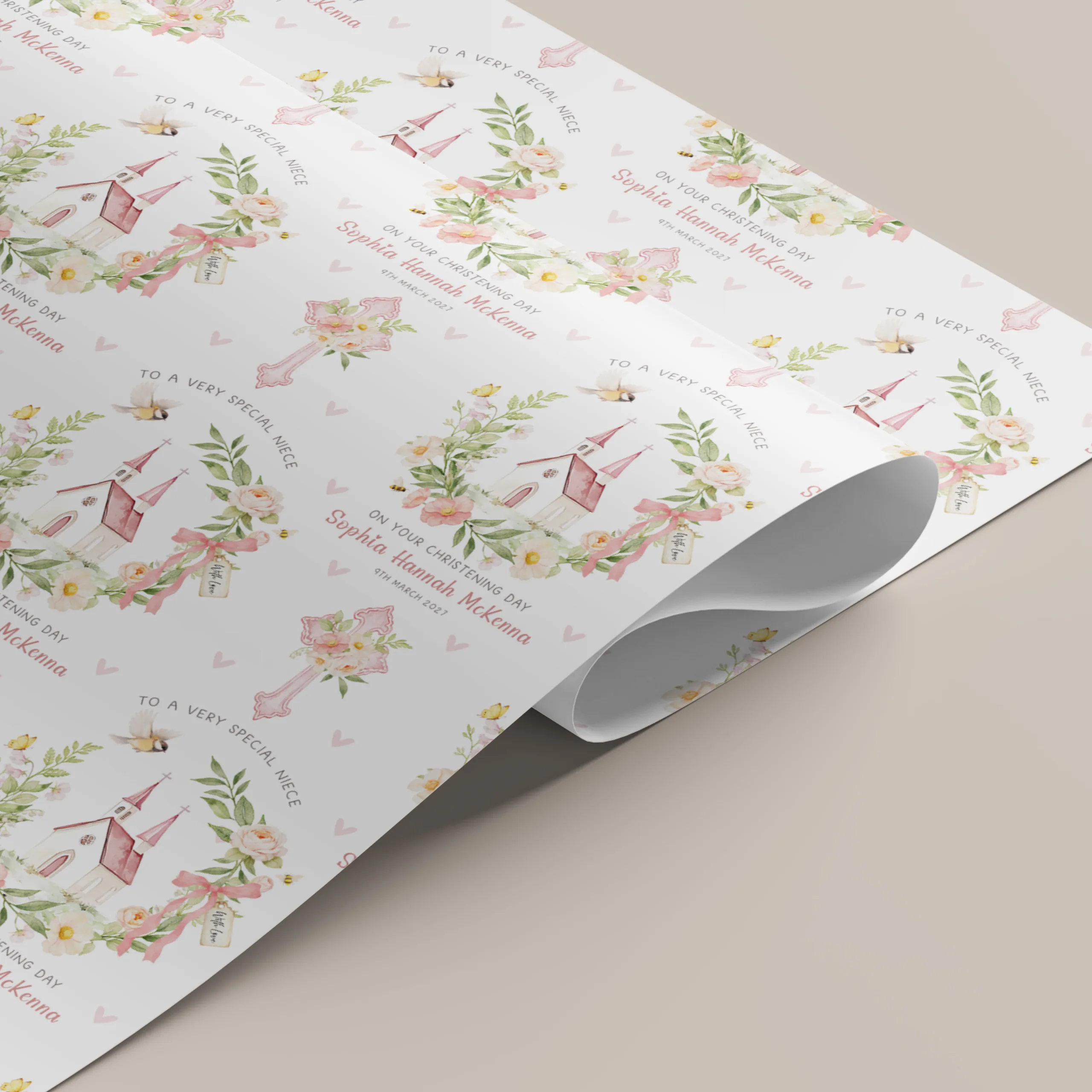 Personalised Christening Gift Wrapping Paper