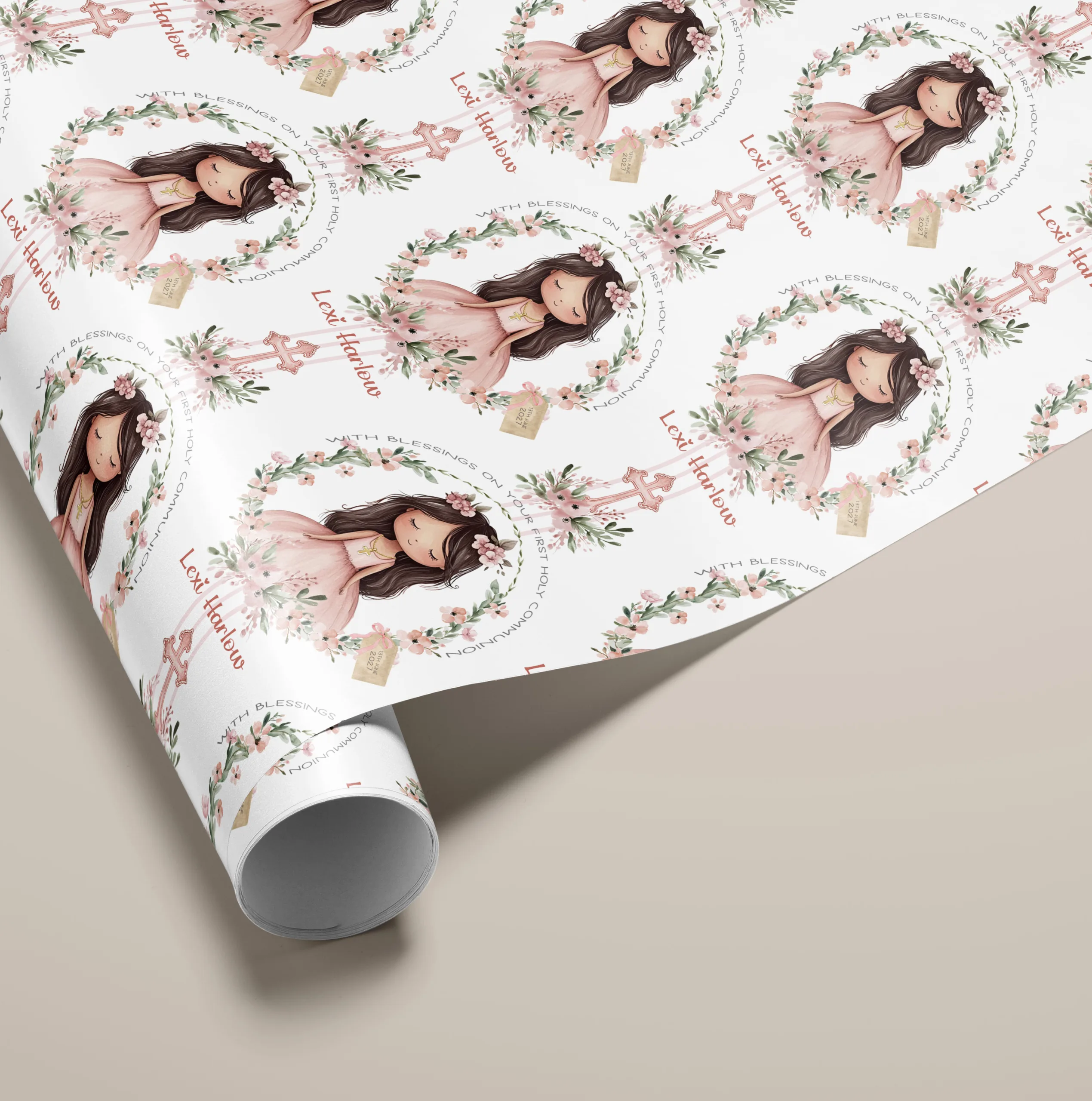 Personalised Christening Gift Wrapping Paper