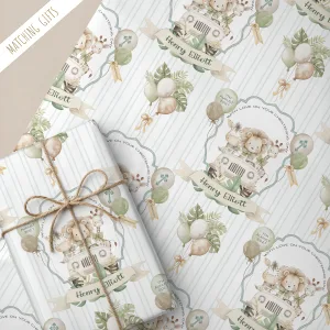 Boys Christening Gift Wrapping Paper