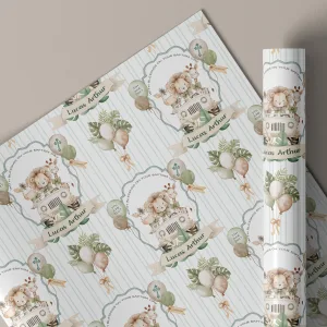 Boys Christening Gift Wrapping Paper