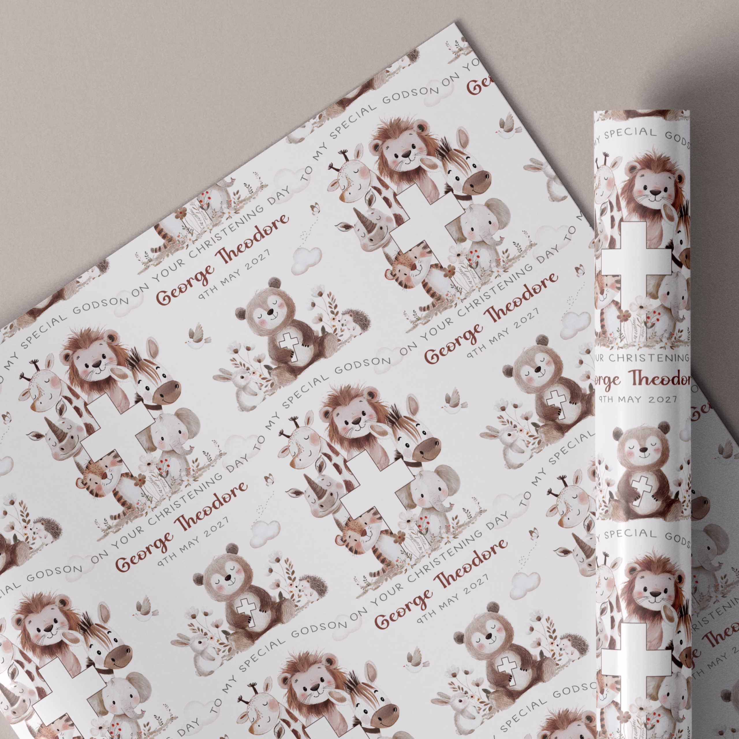 Christening Gift Wrapping Paper