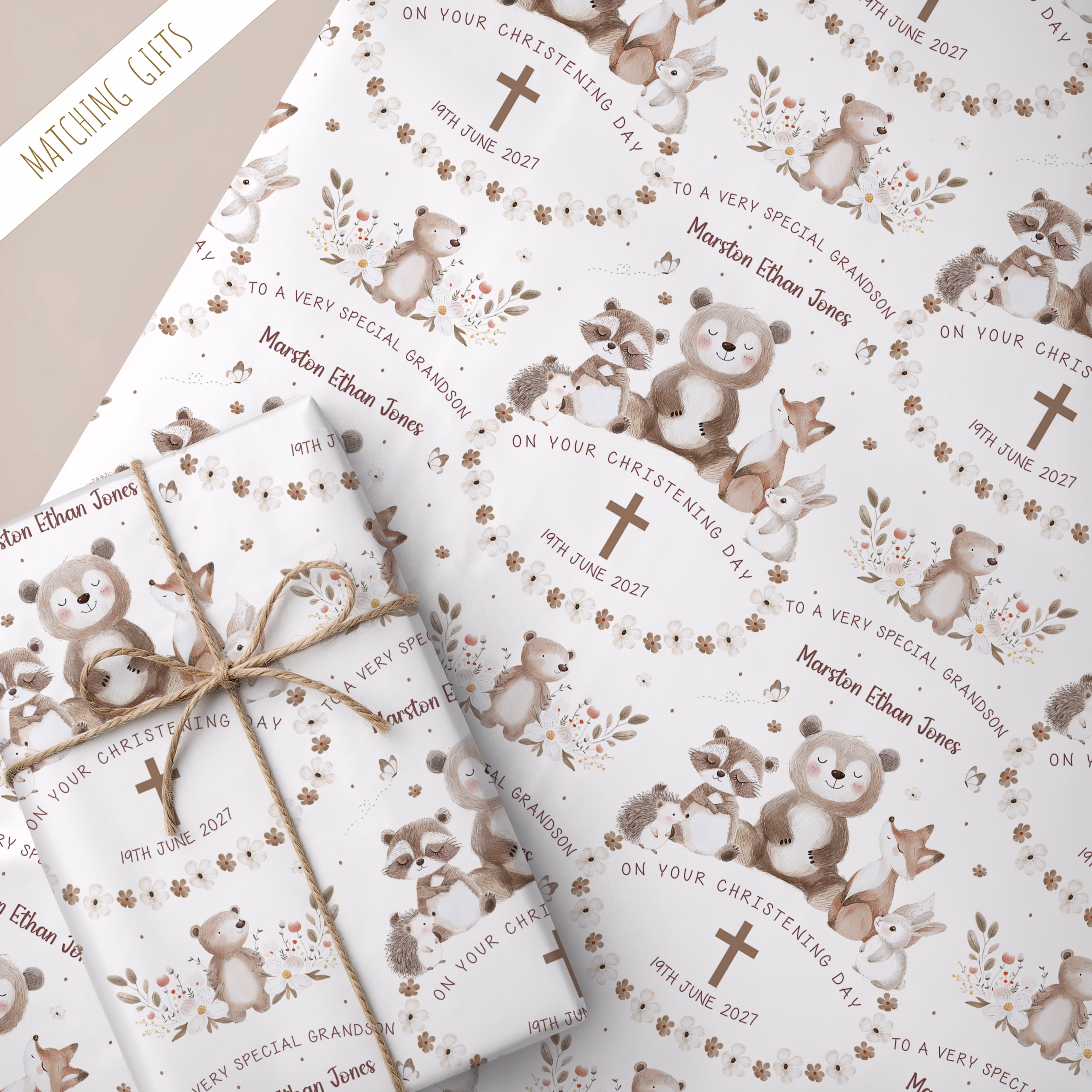 Christening Gift Wrapping Paper
